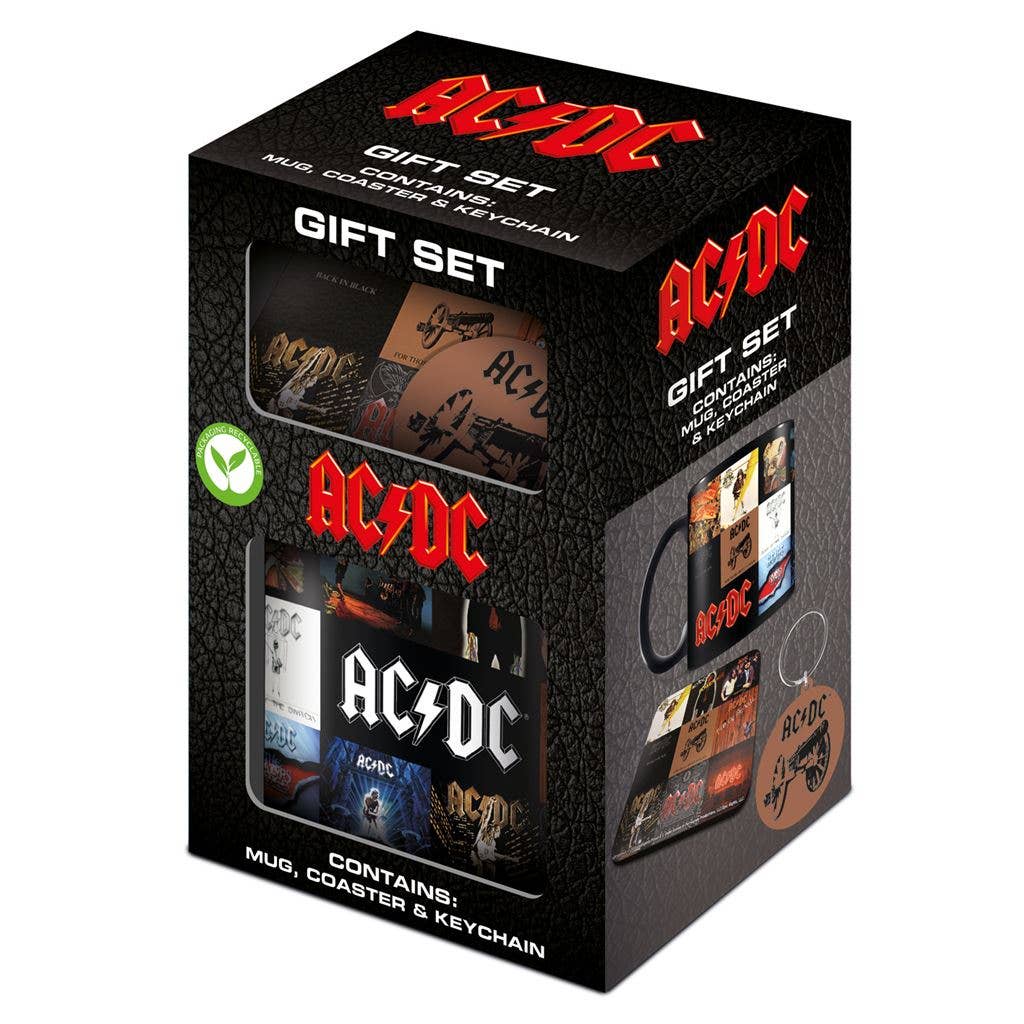 AC/DC Gift Set - Classic Albums: Mug, Coaster & Keychain