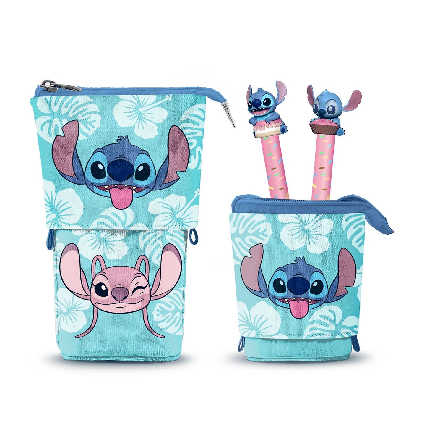 Estuche para lápices Disney Lilo & Stitch + 2 bolígrafos de gel borrables