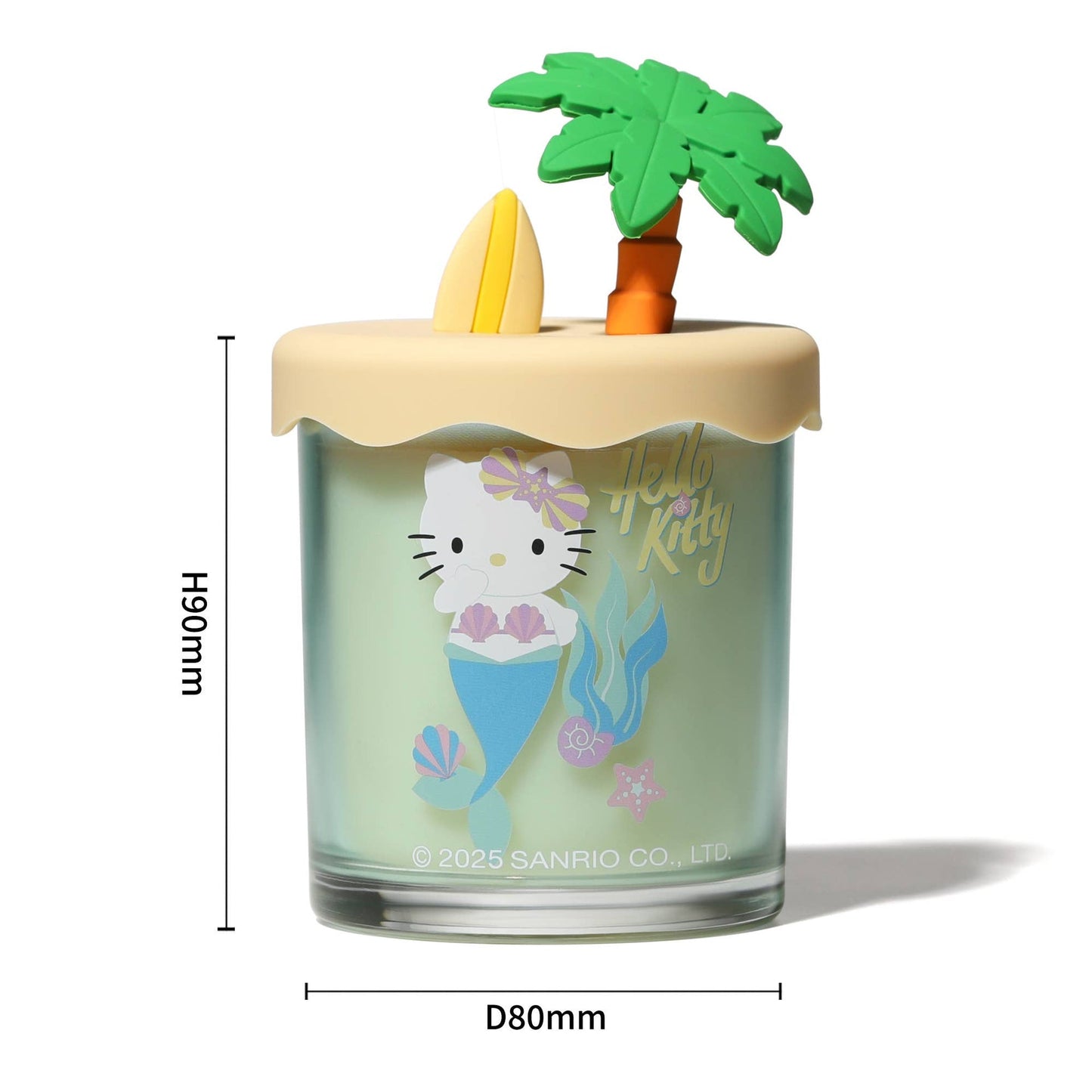 Bougie à thème estival avec couvercle en silicone 3D, parfum Piña Colada