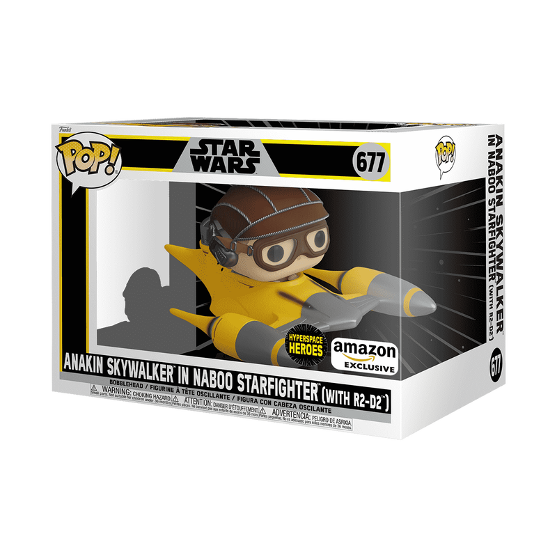 Funko Pop! Rides Super Deluxe Anakin Skywalker dans Naboo Starfighter (avec R2-D2) – Star Wars
