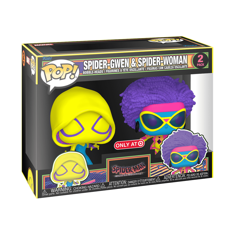 Funko Pop! Spider-Gwen & Spider-Woman (Black Light) 2-Pack – Spider‑Man