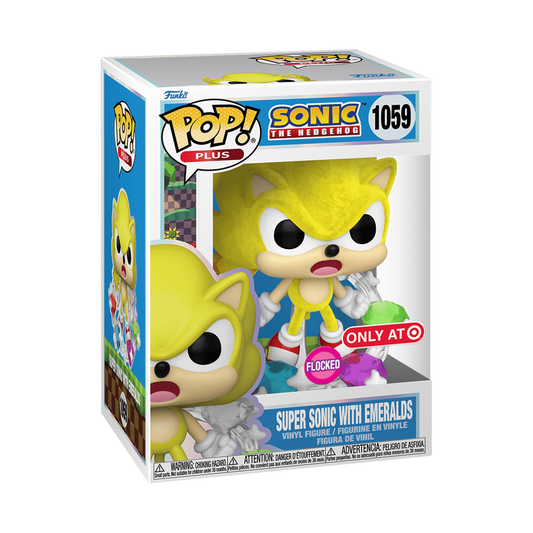 Pop! Plus Super Sonic với Emeralds (Flocked)