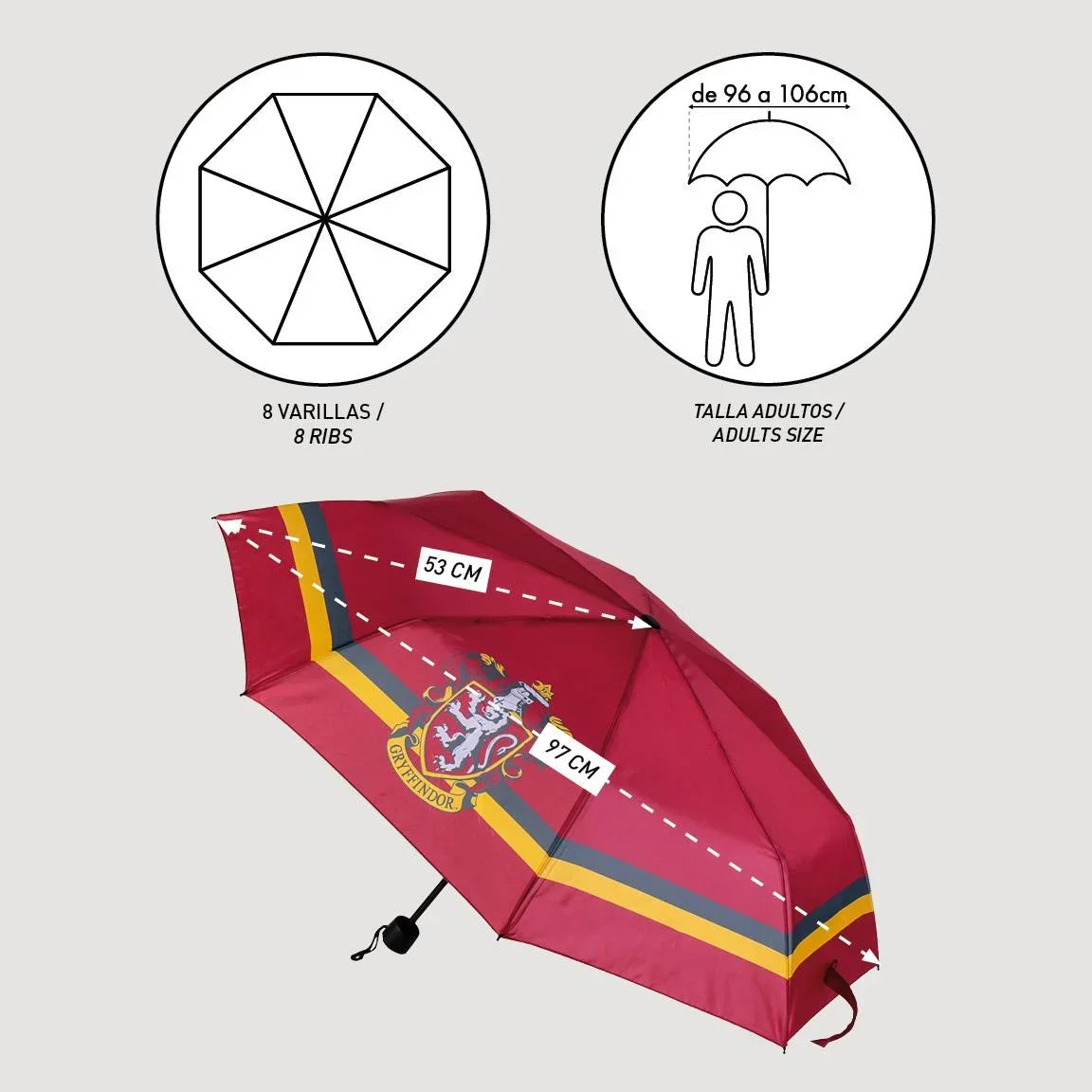 Parapluie Pliable Harry Potter - Gryffondor – vue produit 4