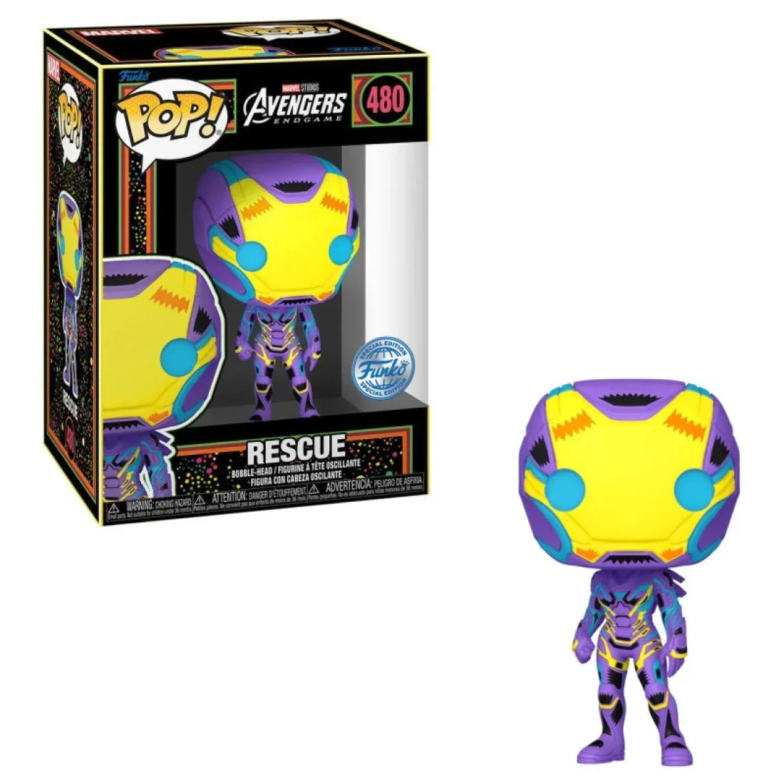 Funko Pop! Rescue (Black Light) (SE) – Iron Man