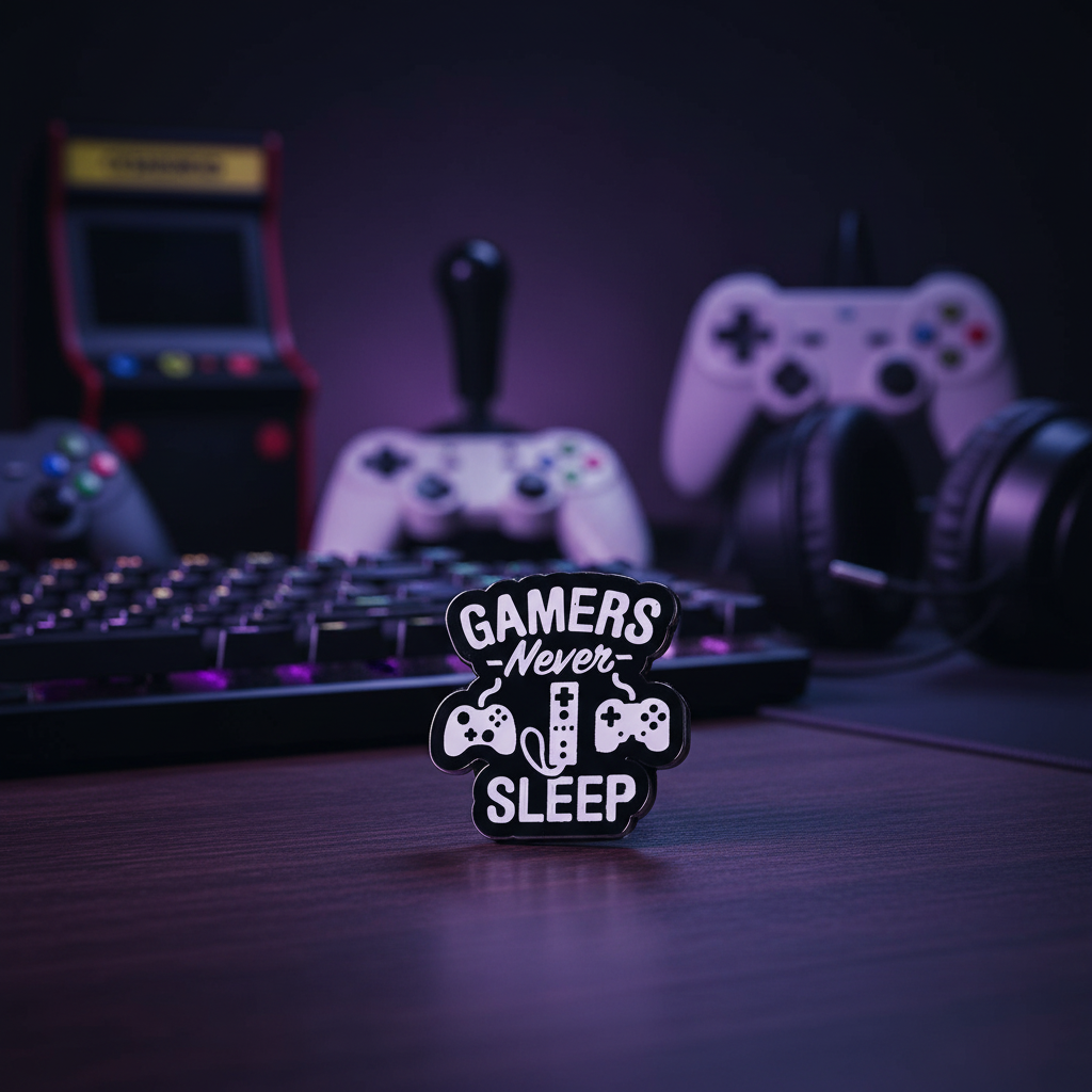 Gamer Never Sleeps Pin