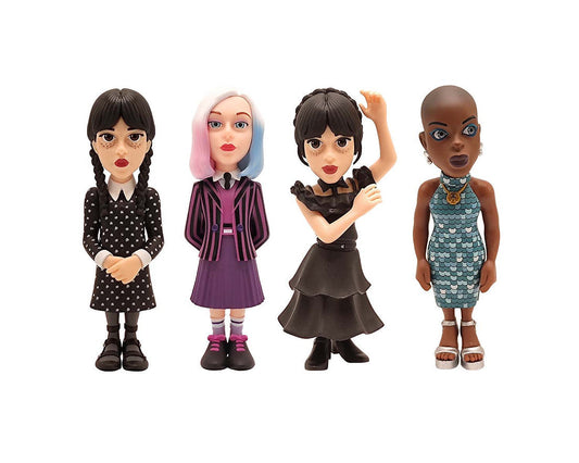 Pack 4 figurines - Wednesday (Wednesday, Wednesday ball gown, Enid, Bianca)