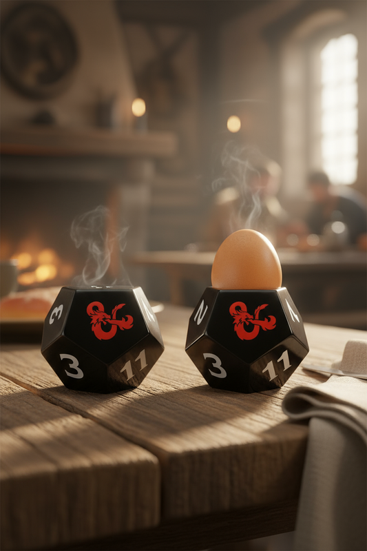 Tazza tal-Bajd ta' Dungeons and Dragons b'Melħiera - Dadi