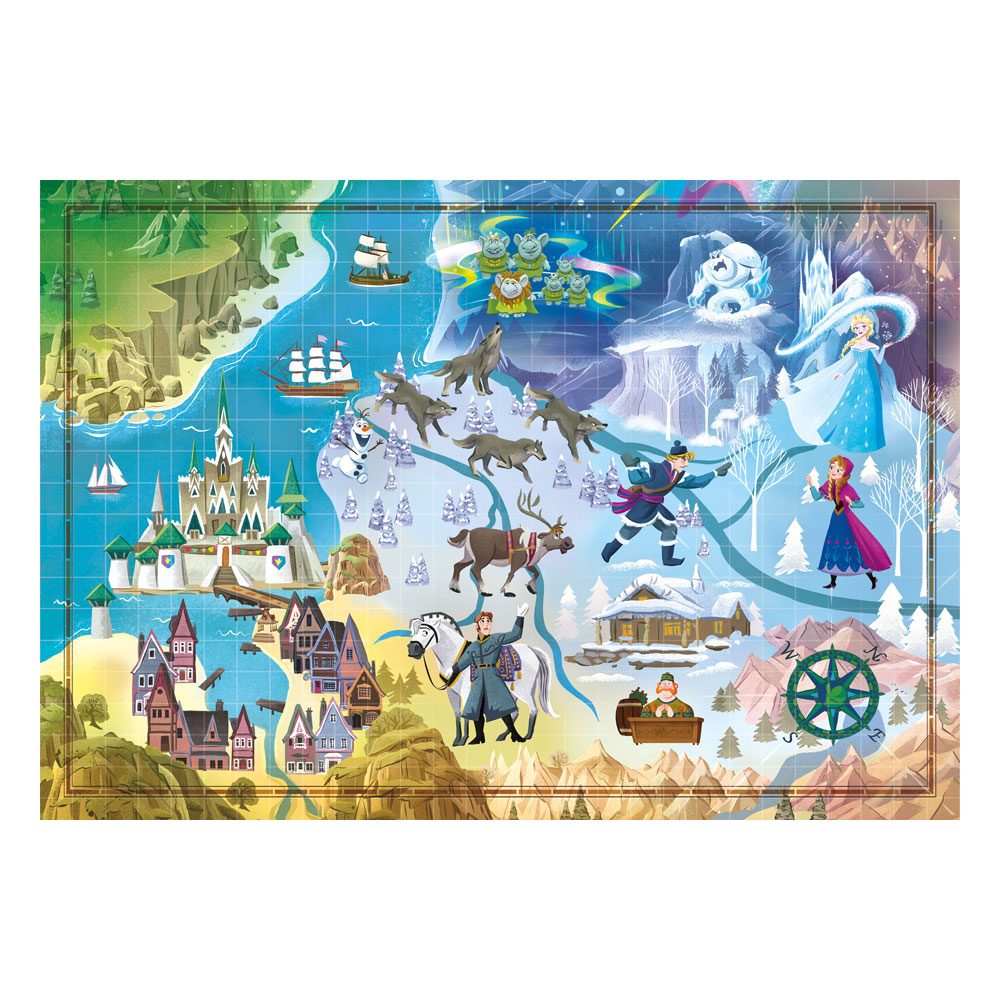 Lojëra Puzzle me Harta Disney Story - Frozen