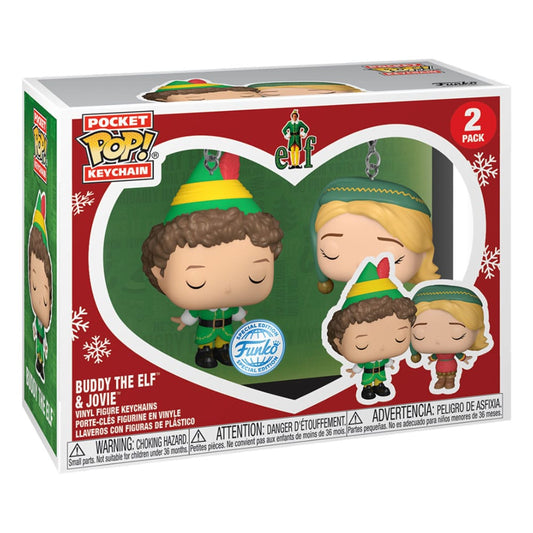 Pack of 2 Key Rings: Buddy the elf & Jovie