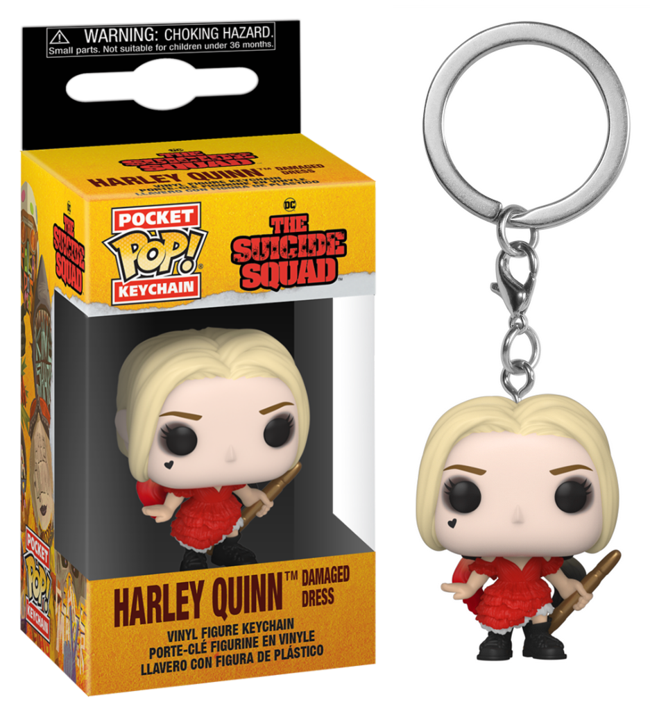 Harley Quinn Robe Rouge Pop! Keychain | SUICIDE SQUAD - Pocket Pop Keychains - Harley Quinn (Damaged Dress) Funko