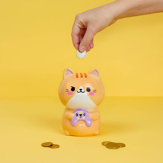 Kawaii Gamer Cat Money Box