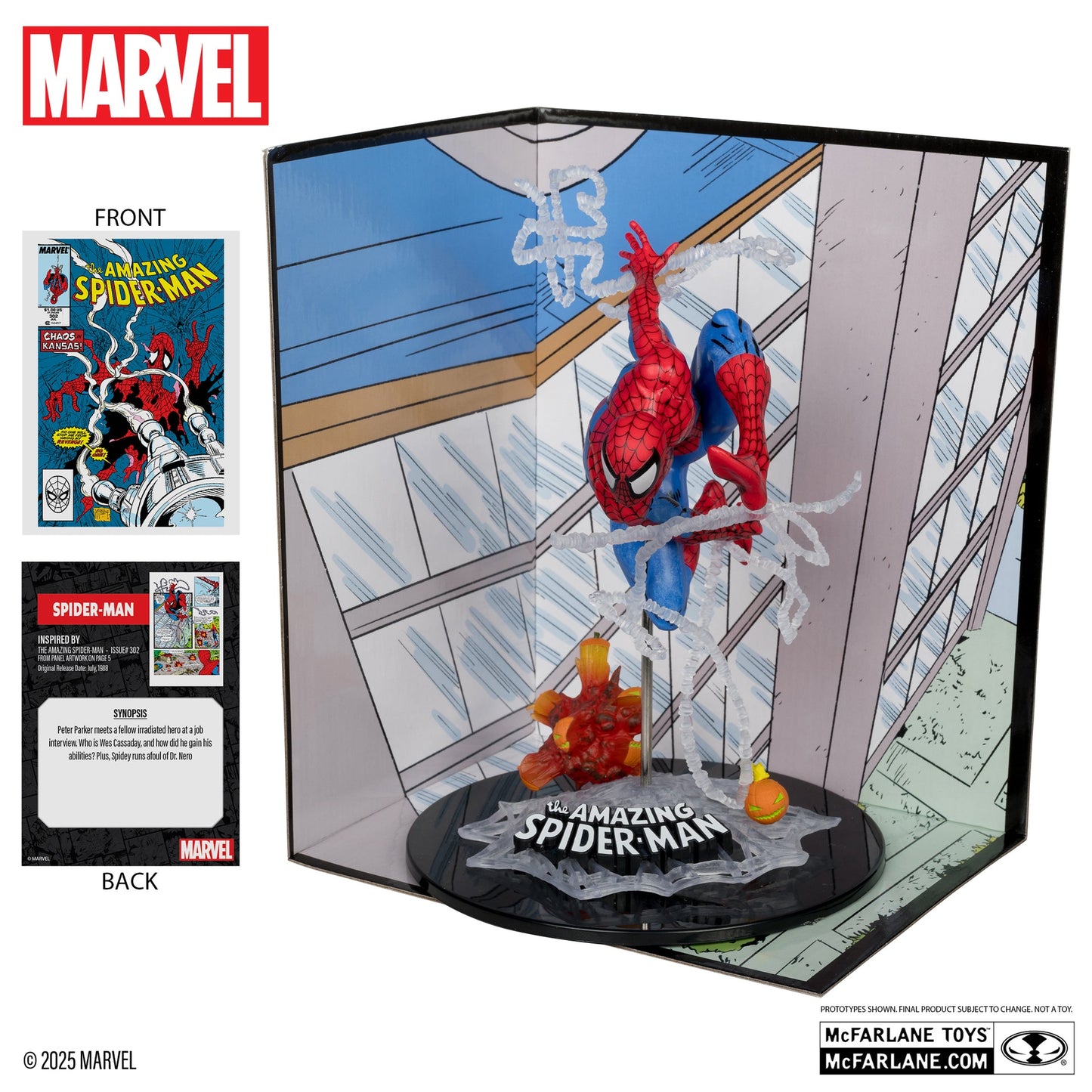 spider man 1 10th scale collectible with scene the amazing spider man 302 mcfarlane toys
