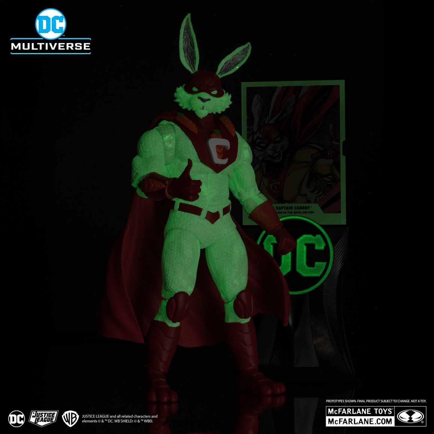 captain carrot justice league incarnate glow in the dark edition gold label mcfarlane toys
