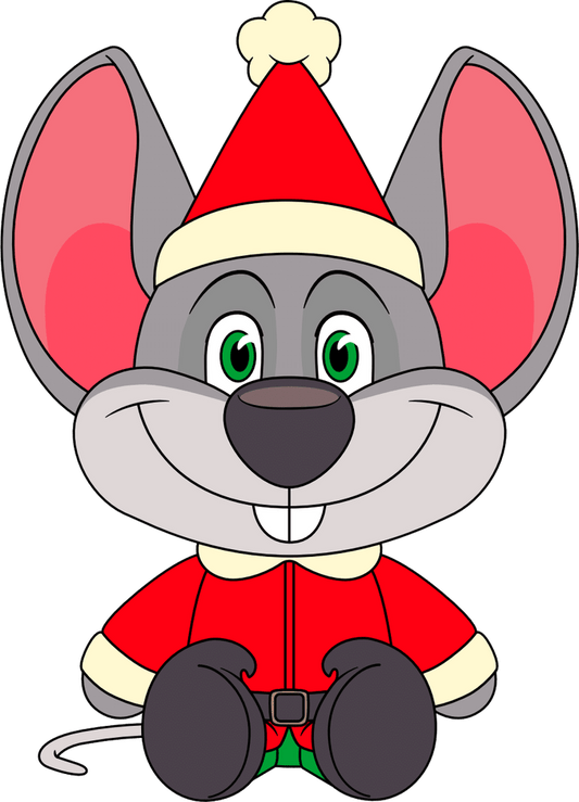 Chuck E. Cheese Christmas Edition Plush (9in)