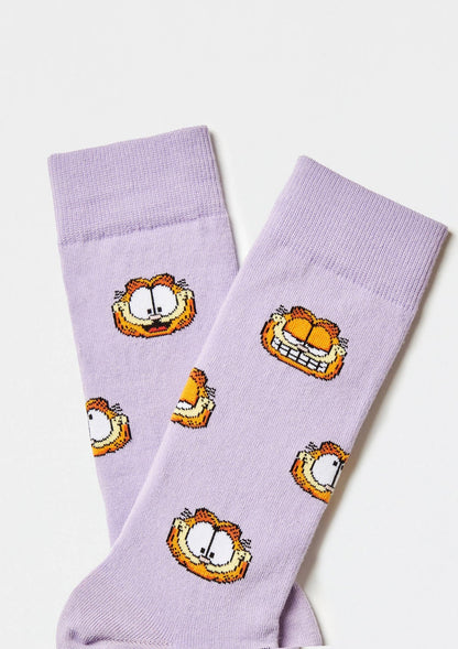 Chaussettes BeGarfield Faces Mauve