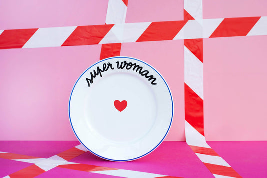 Assiette La Famille S’éclate - Super Woman 