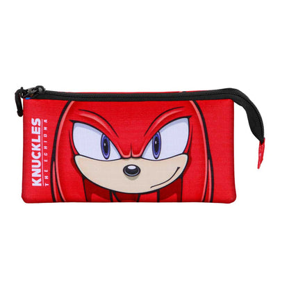 SEGA Sonic the Hedgehog Triple Pencil Case - Knuckles Look