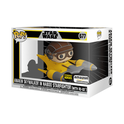 Pop! Super Deluxe monta Anakin Skywalker no Naboo Starfighter (com R2-D2)
