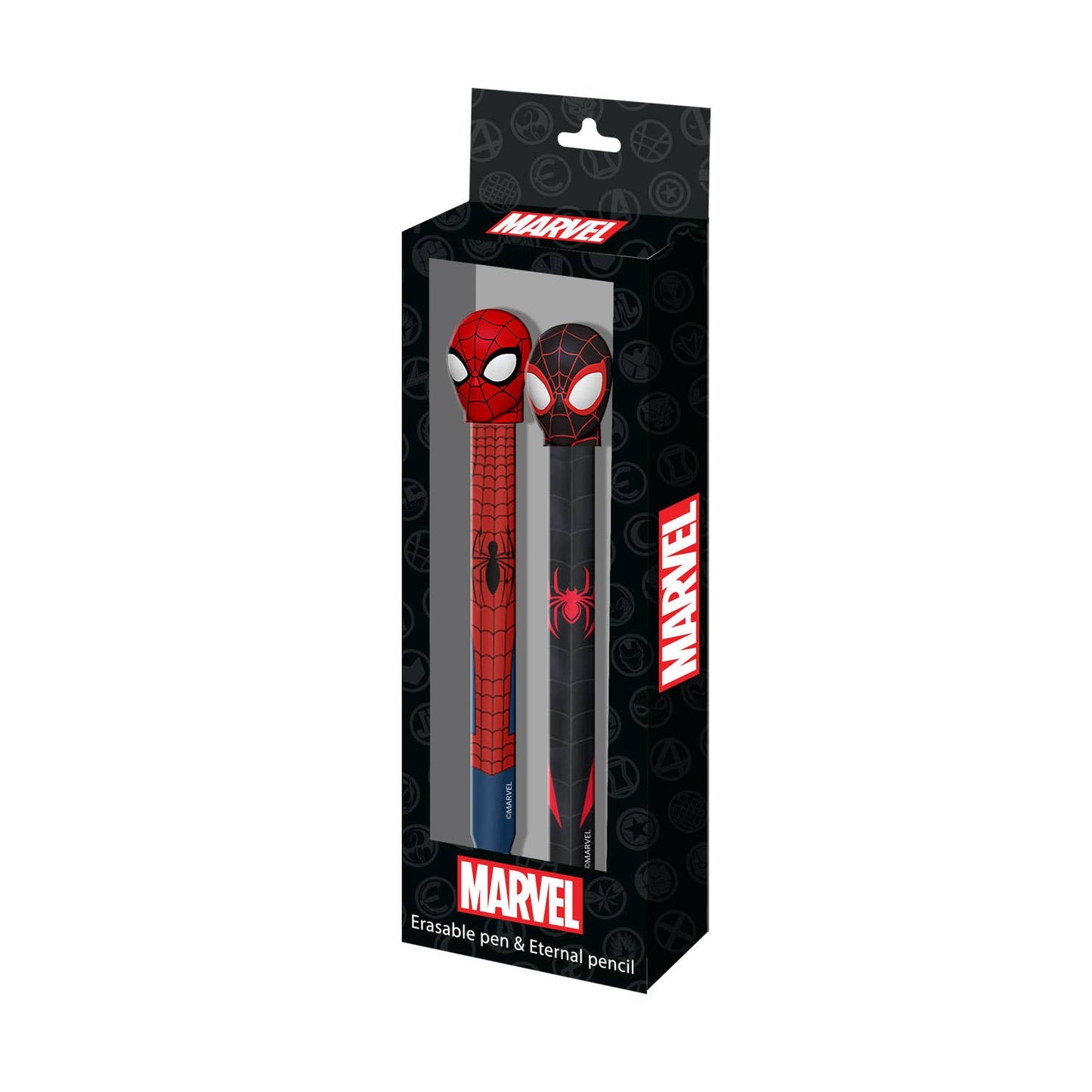 Spiderman-Pack de Crayon Éternel + Stylo Gel Effaçable