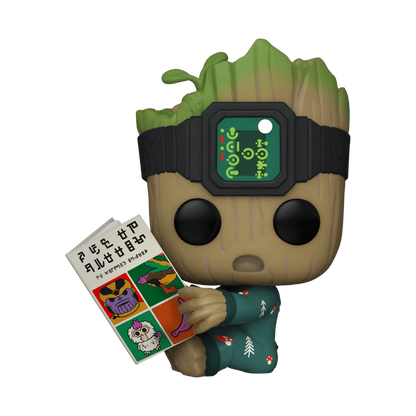 pop groot in onesie with book 1193