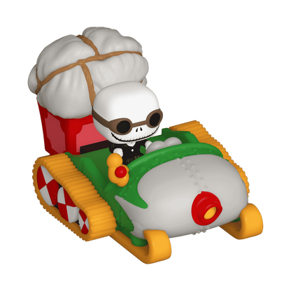 bitty pop rides jack skellington with snowmobile