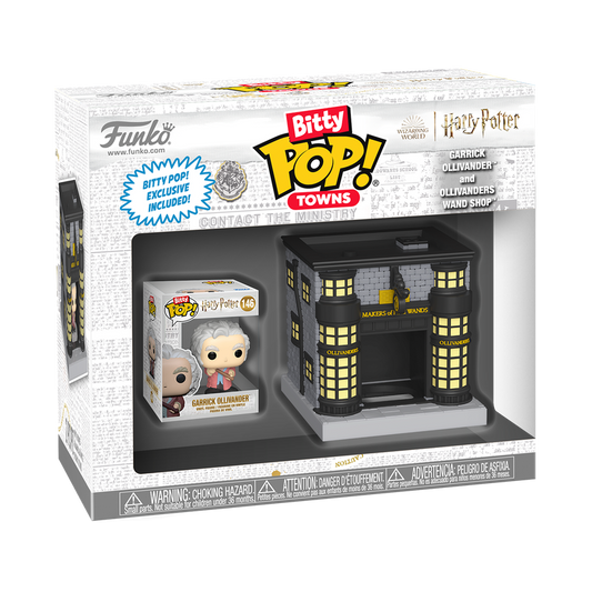 Bitty Pop! Towns Garrick Ollivander e a Loja de Varinhas de Ollivander 