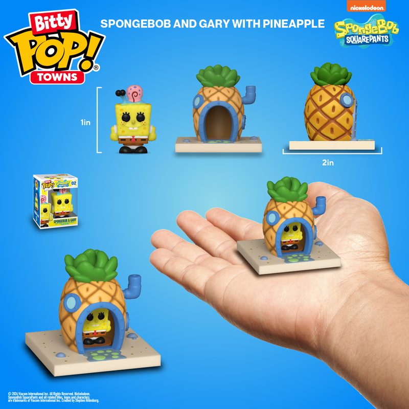 Bitty Pop! Towns Bob Esponja Calça Quadrada e sua Casa de Abacaxi