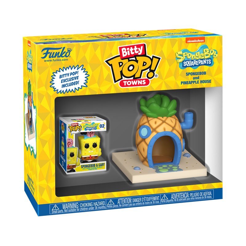 Bitty Pop! Towns Bob Esponja Calça Quadrada e sua Casa de Abacaxi