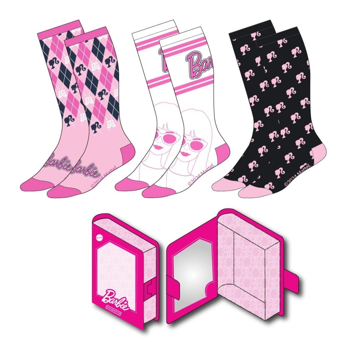 BARBIE Pack de 3 Paires de Chaussettes (Taille 36-43)