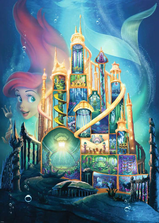Lojëra Puzzle me Koleksionin e Kështjellës Disney - Ariel