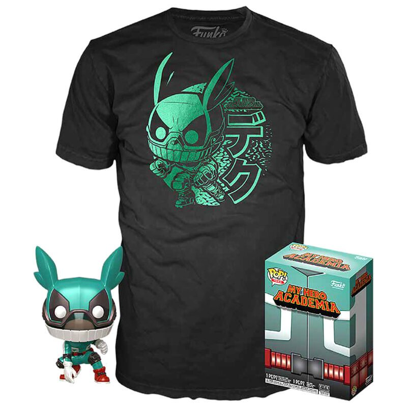 my hero academia pop n 603 deku w helmet metal se t shirt m