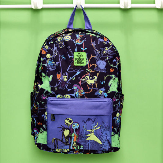 Backpack The Nightmare Before Christmas - Najlon b'Stampar Kollox Neon Glow 
