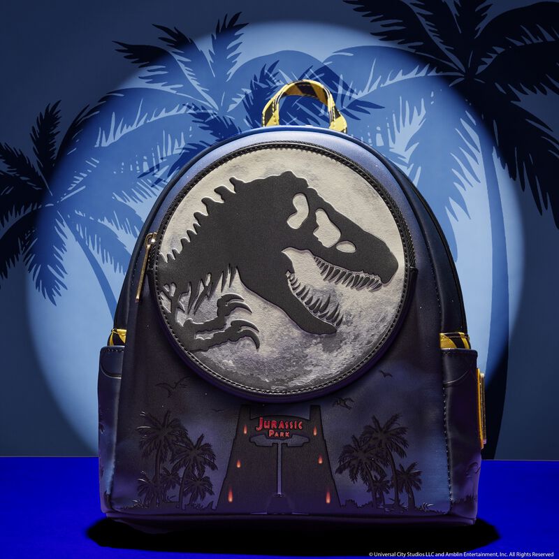 jurassic park 30th anniversary dino moon glow mini backpack along with the films 30th anniversary logo on the back JURASSIC PARK Dino Moon Mini