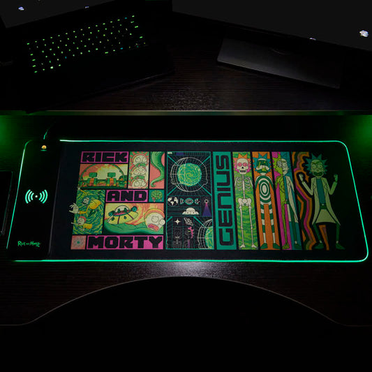 Tapis de jeu Rick et Morty avec chargeur pour téléphone
