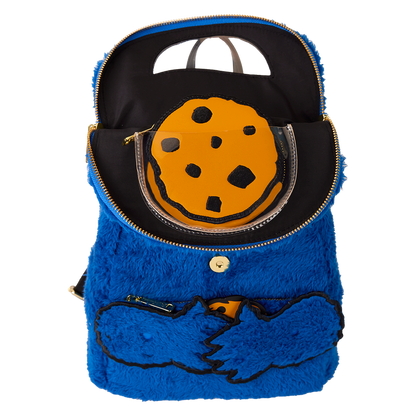 sesame street cookie monster plush cosplay mini backpack with coin bag
