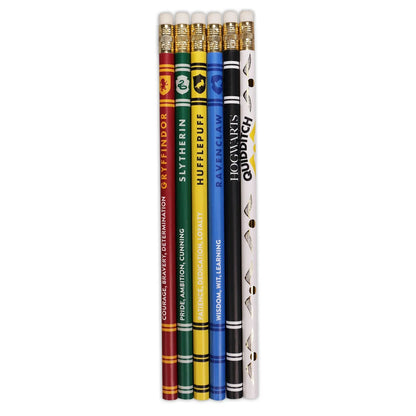 مجموعة من 6 أقلام رصاص رمادية من هاري بوتر - منازل