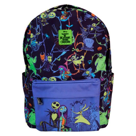 Backpack The Nightmare Before Christmas - Najlon b'Stampar Kollox Neon Glow 