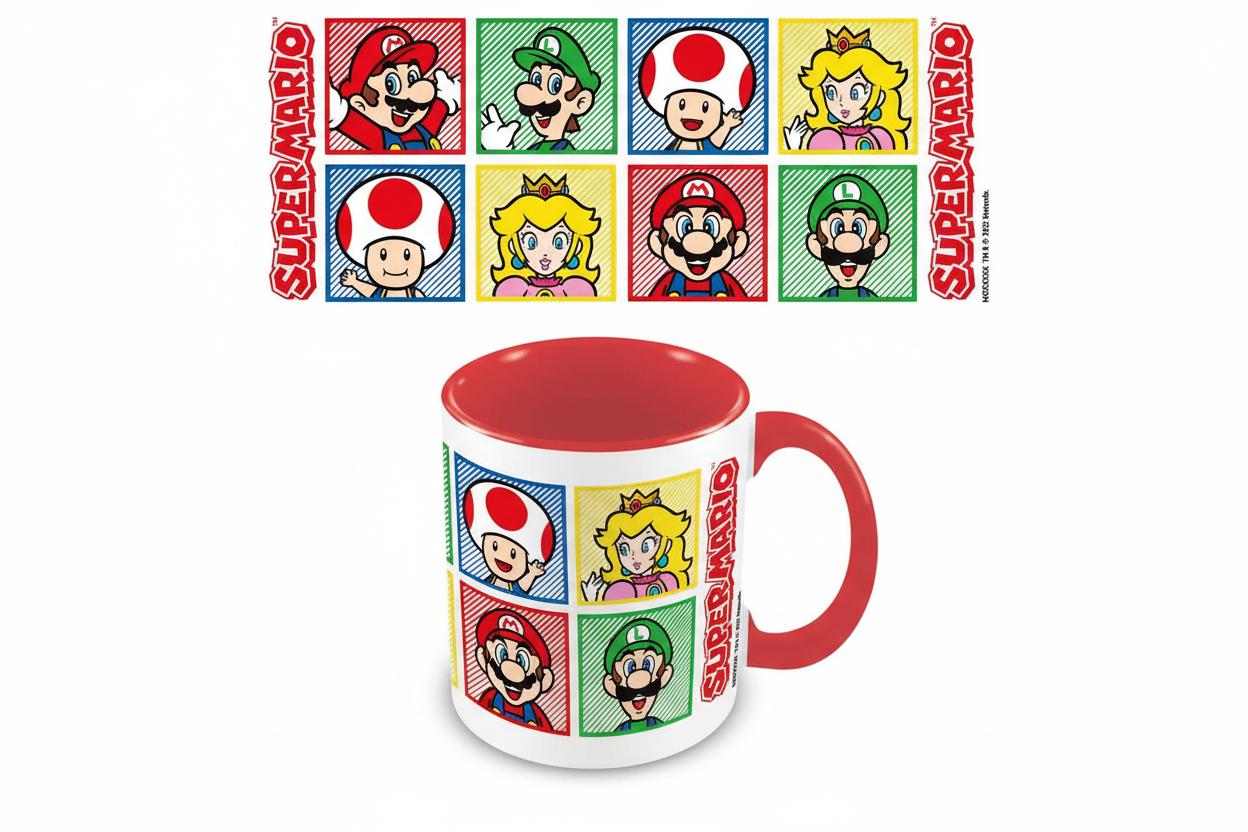 Taza de Super Mario - Mario, Luigi, Toad y Peach