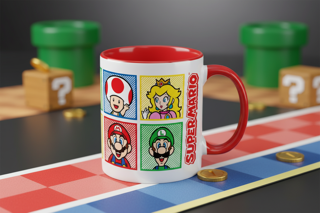 Taza de Super Mario - Mario, Luigi, Toad y Peach