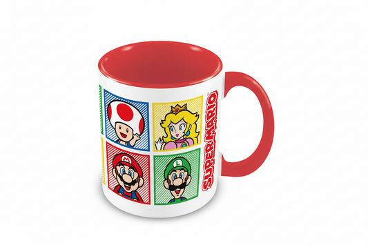 Taza de Super Mario - Mario, Luigi, Toad y Peach