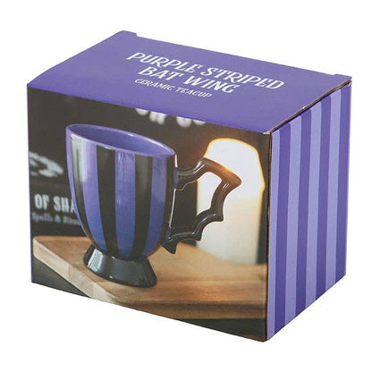 Tasse à Thé Rayée Violet & Noir – Anse Aile de Chauve-Souris