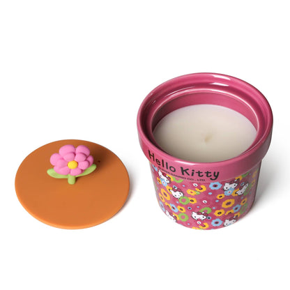 Bougie à thème printanier au parfum de rose et de fleur de cerisier