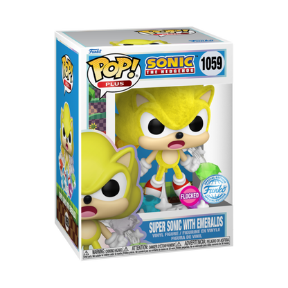Pop! Plus Super Sonic avec Emeraudes (Flocked)