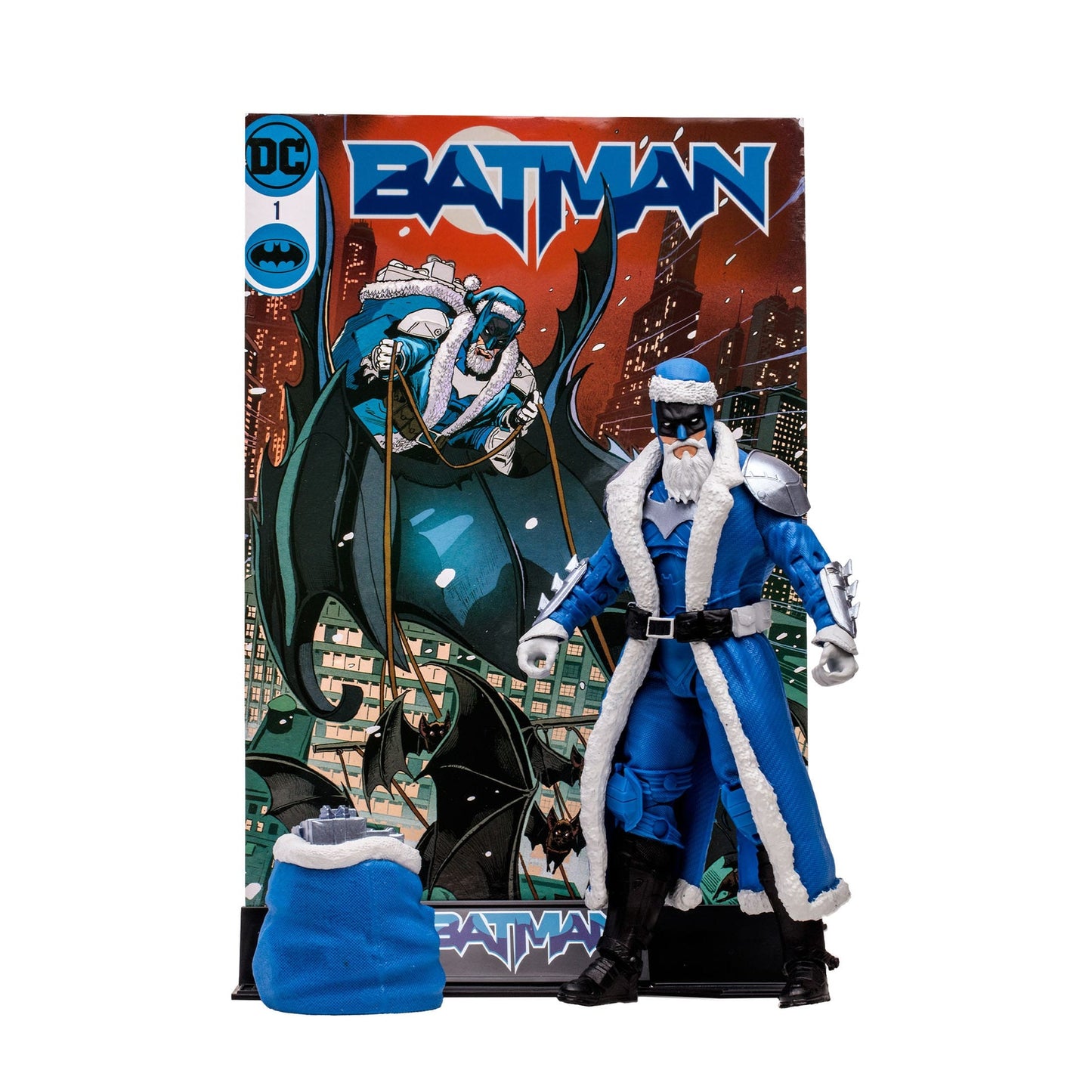 batman santa blue gold label mcfarlane toys