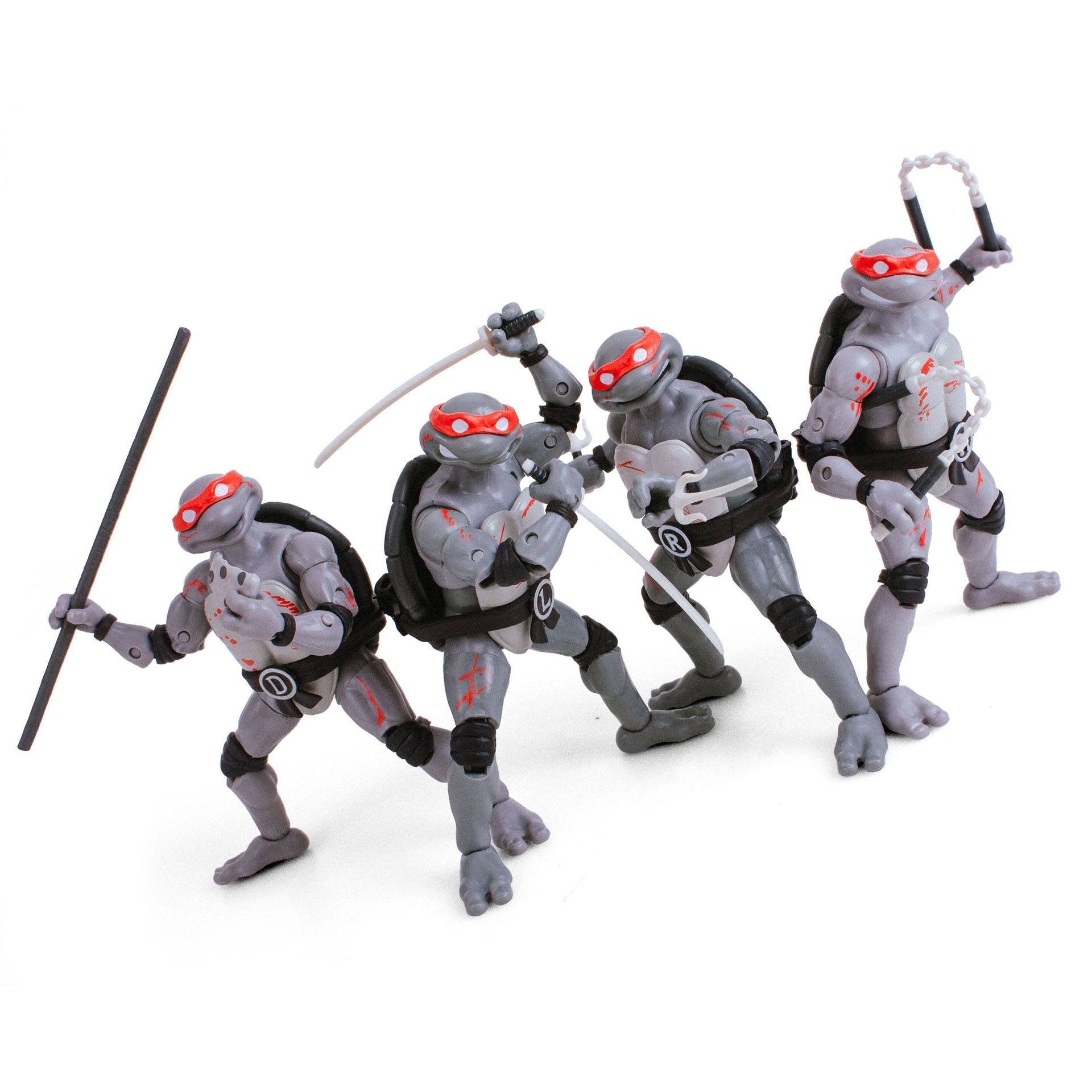 tmnt turtles battle damage bst axn 5 action figures 4 pack