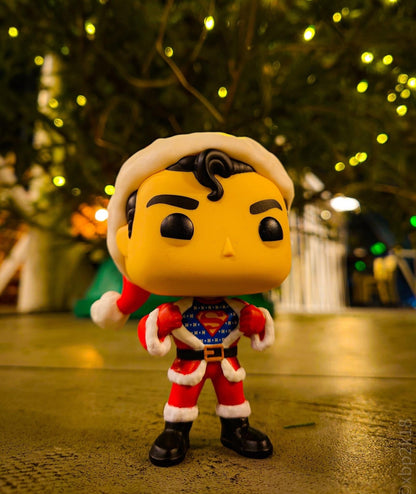 pop superman in holiday sweater 353