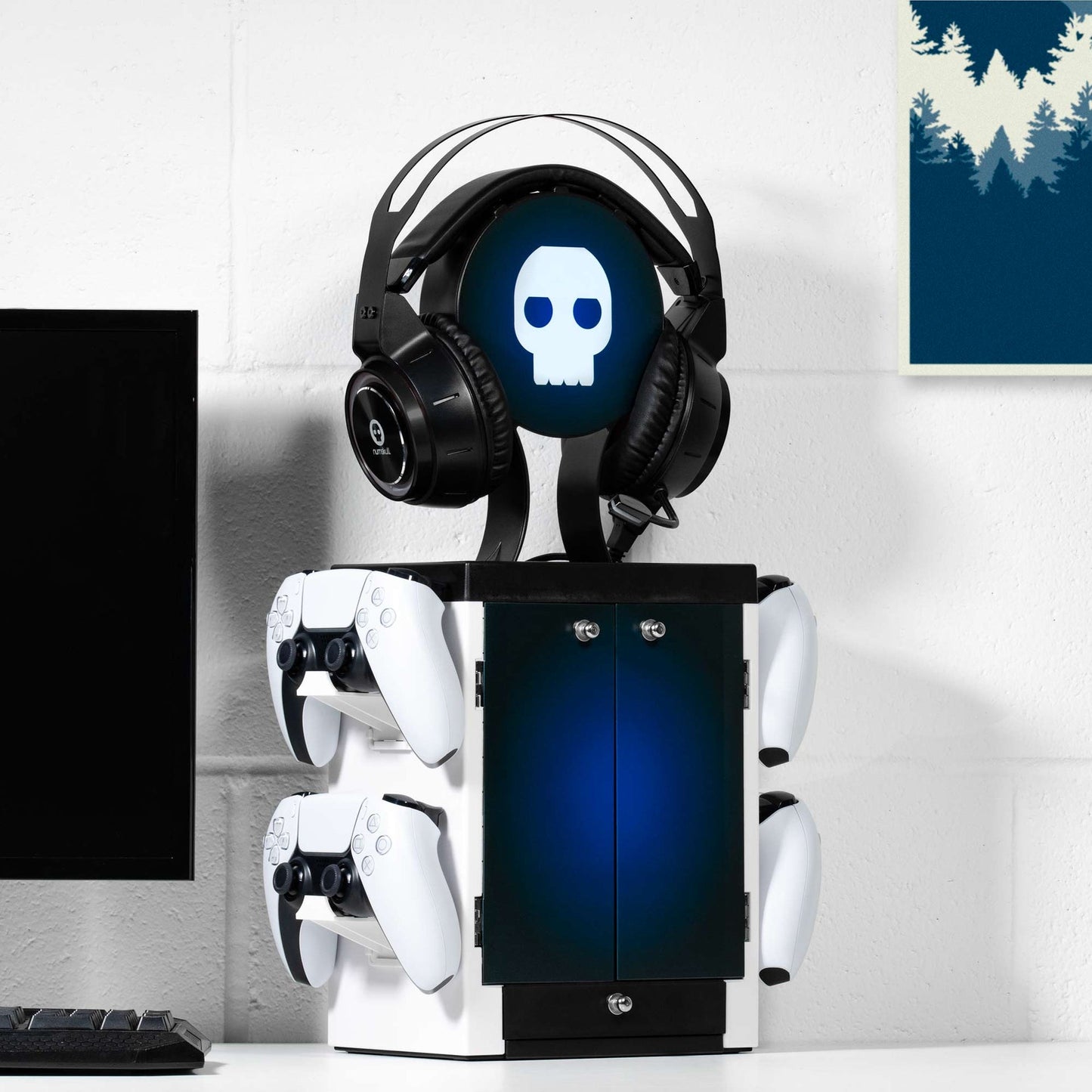 Casier Gaming Inspiration PS5 - Bleu et Blanc