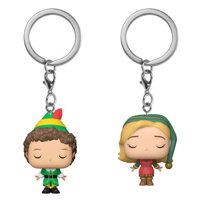 Pack of 2 Key Rings: Buddy the elf &amp; Jovie 