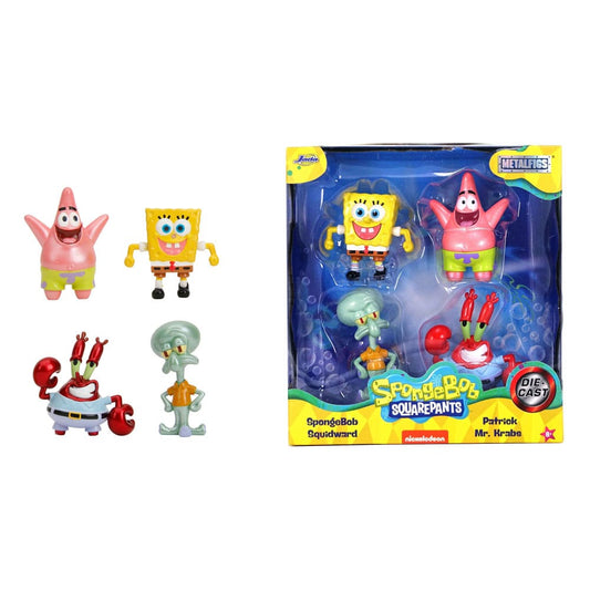 Bob Esponja: pacote com 4 bonecos Diecast Nano Metalfigs - Onda 1 