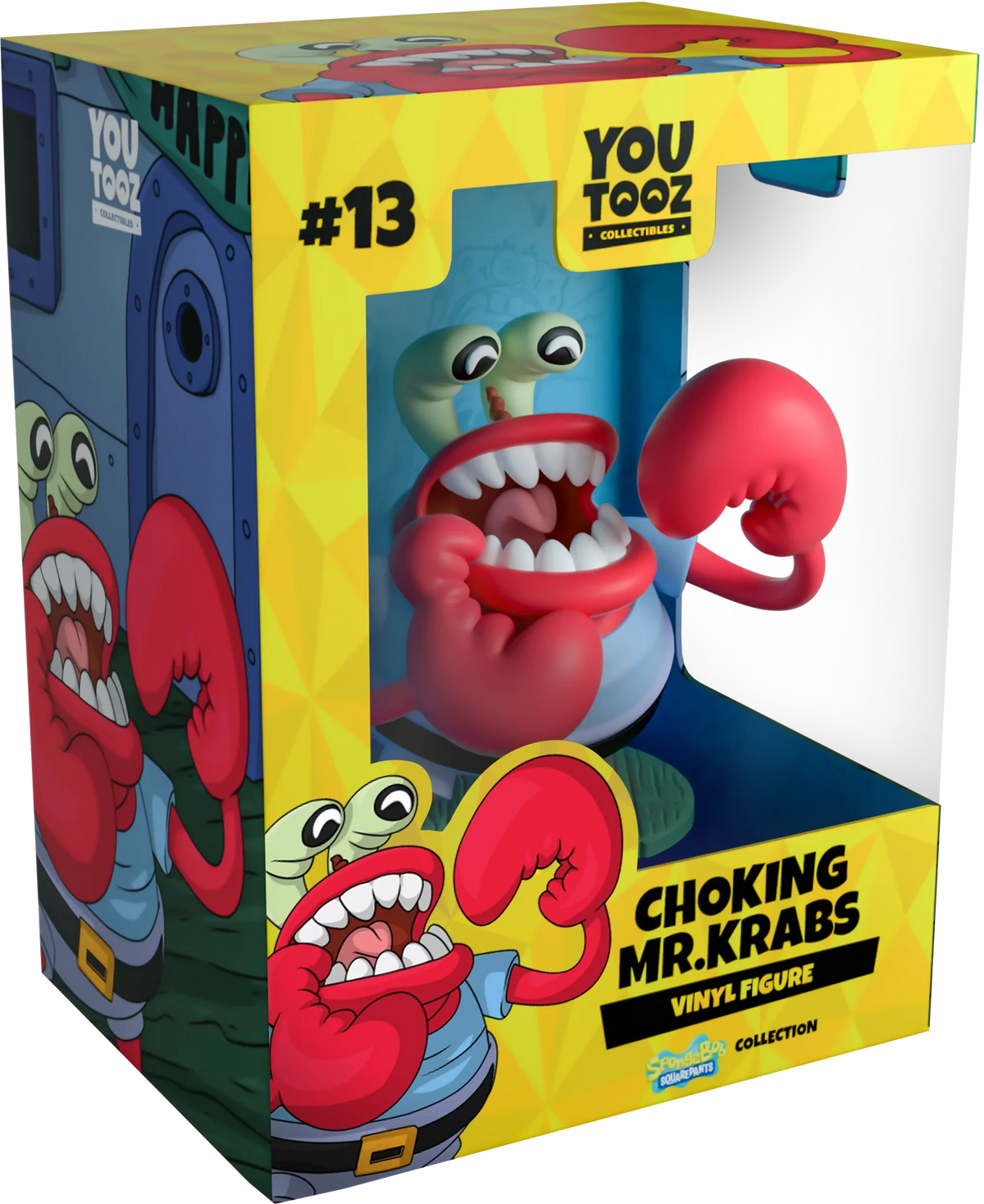 bob leponge vinyl figurine choking mr krabs youtooz